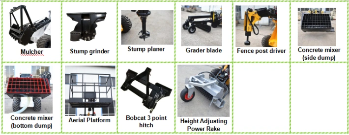 Multifunctional Forestry Construction Machinery Parts Cheap Price Mini Excavator/Farm Tractor/Skid Steer/Wheel Loader Accessories Stump Grinder Attachments Sale