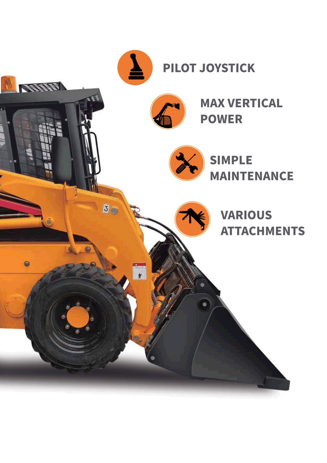 China Shandong Factory Css650 Skid Steer Loader with Road Sweeper Attachment Prices for Sale