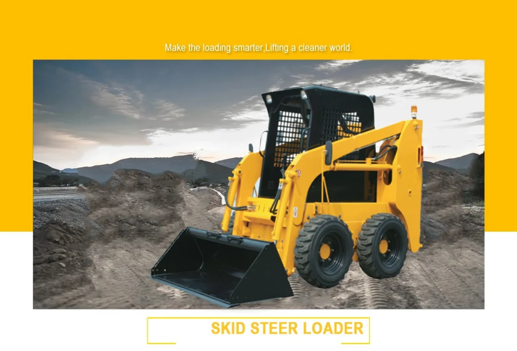 Skid Steer Wheel Loader with Sweeper Attachment Mini Skid Steer Loader for Sale CE EPA