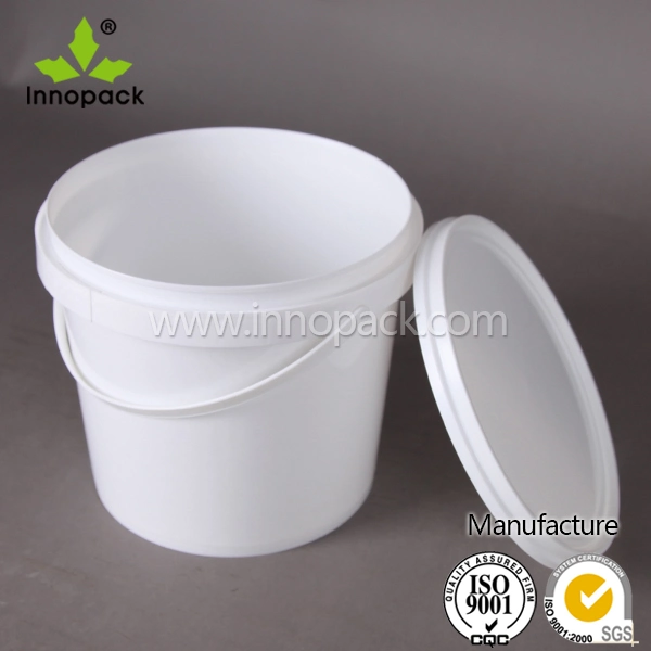 4L Round White Plastic Bucket